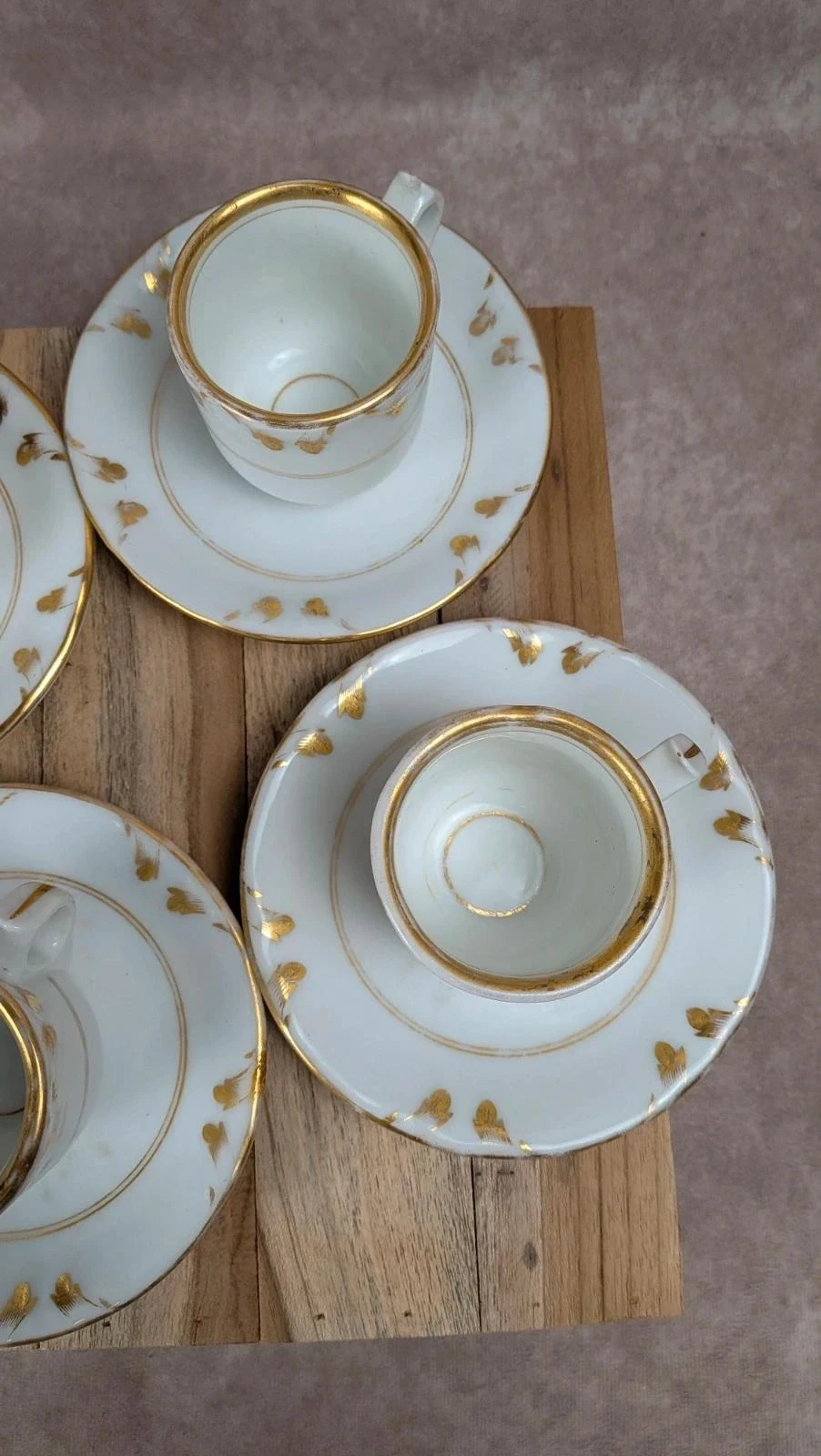 Set of 6 old Paris cups and their 6 gilded saucers – photo 5